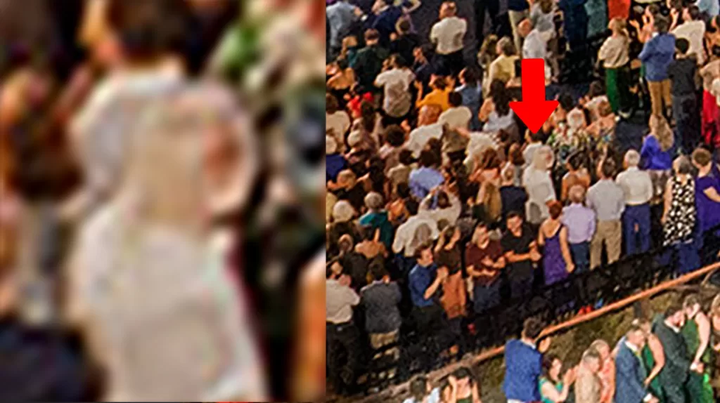 Strange face in Scientology crowd