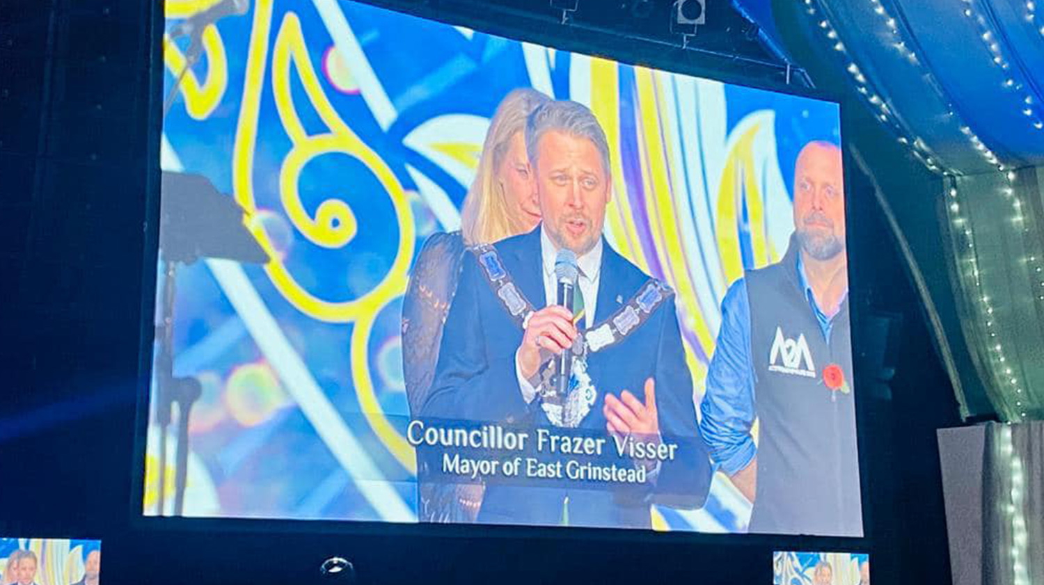 East Grinstead Mayor Frazer Vissers speaking at 2023 Scientology event