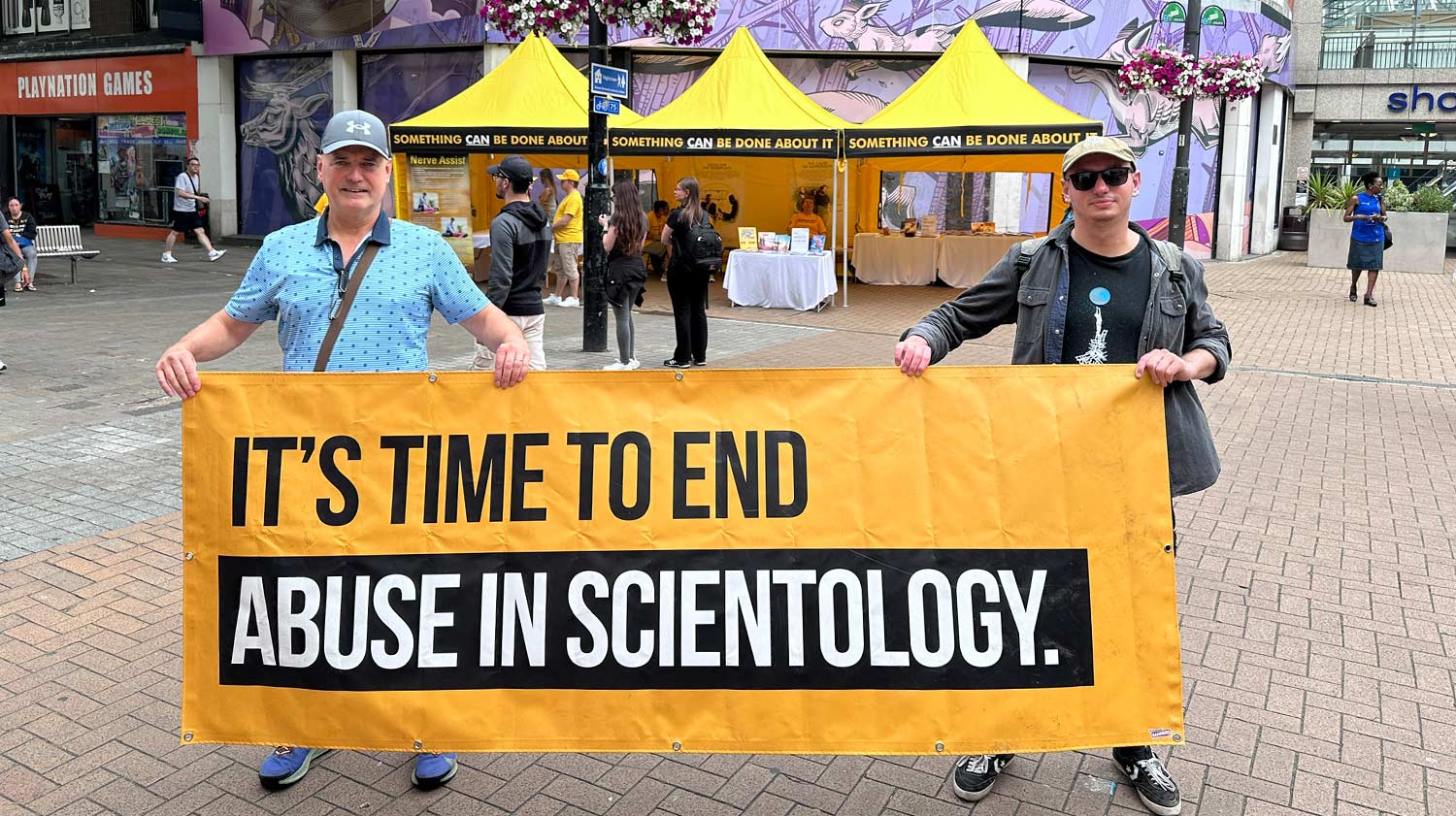 Scientology protestors in Croydon