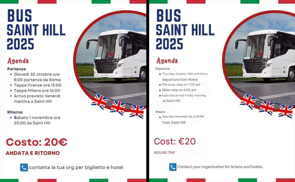 Italy Orgs offering bus transport to the 2025 IAS event