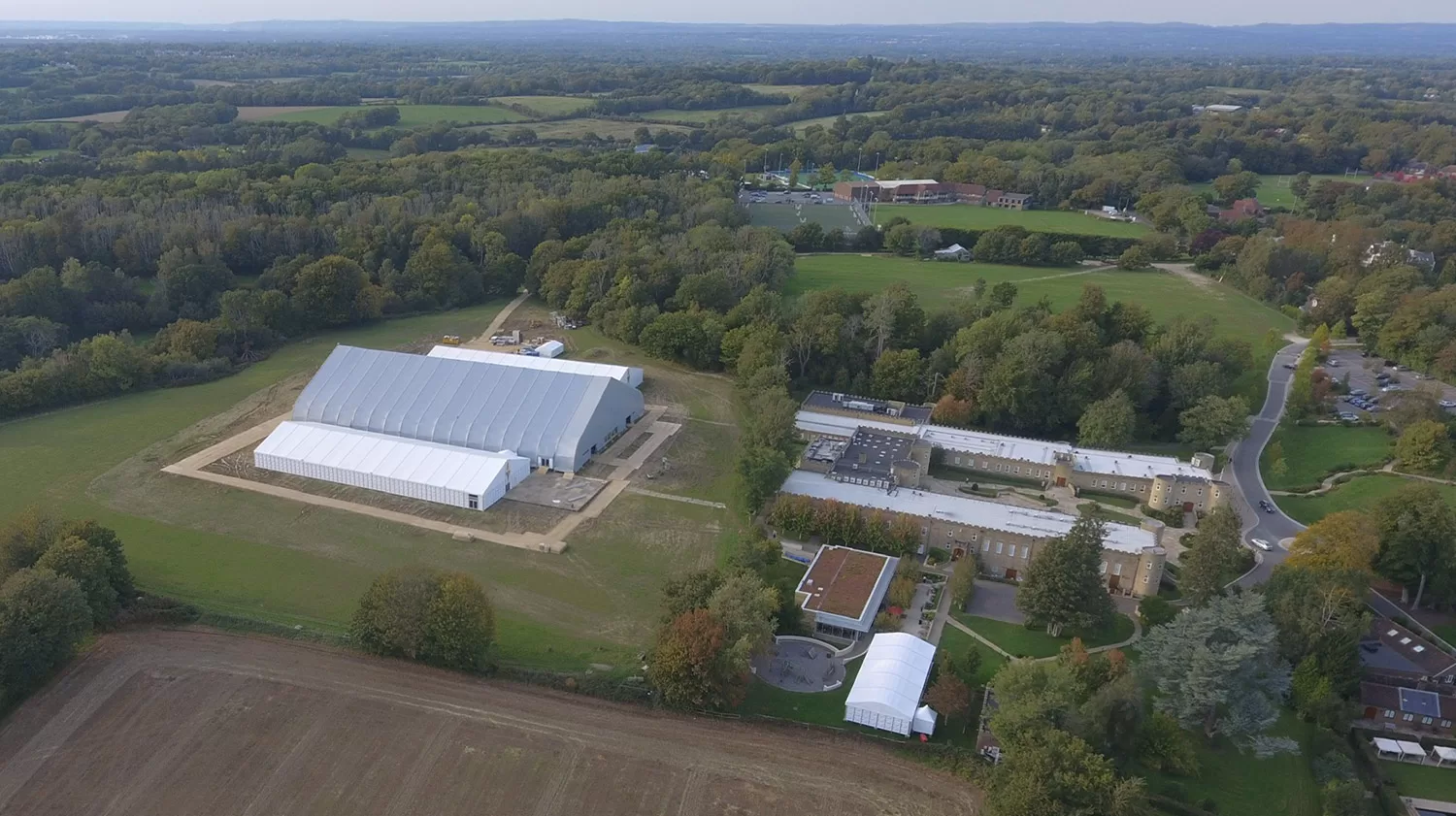 Scientology UK headquarters in East Grinstead, from above